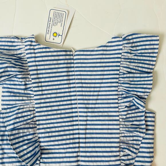 NWT Florence Eiseman Size 14 Seersucker Dress with Ruffle Front - Picture 5 of 6